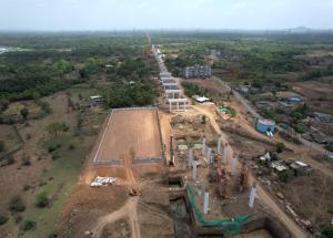 Pier work in progress at Vapi Station, Valsad District, June 2022
