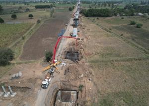 Pile Cap Casting in Progress at Surat District, April 2022