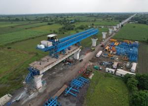 Segmental Erection in progress at Surat District, October 2022