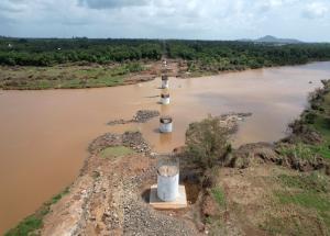 Well Foundation Work at Auranga River at Valsad District, August 2022