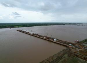 Well Foundation Work at Narmada River, Bharuch District, August 2022