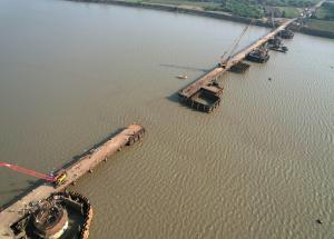 Well Foundation Work at Narmada River, Bharuch District, February 2023