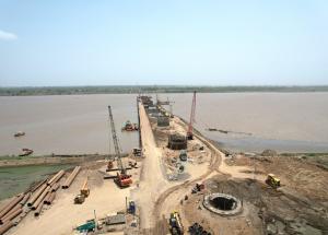 Well Foundation Work at Narmada River, Bharuch District, June 2022