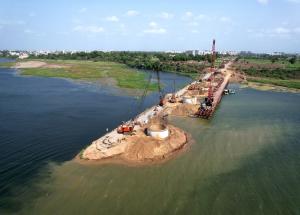 Well Foundation Work at Tapi River, Bharuch District, June 2022