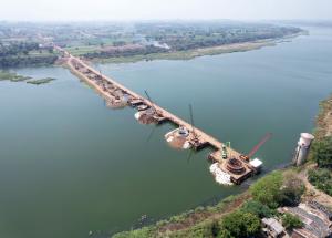 Well Foundation Work at Tapi River, Surat District, April 2023