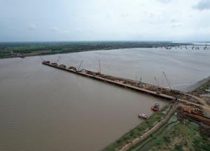 Well Foundation Work in Progress at Narmada River, Bharuch District, July 2022 (3)