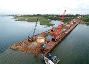 Well Foundation Work in Progress at Tapi River, Surat District, July 2022 (2)