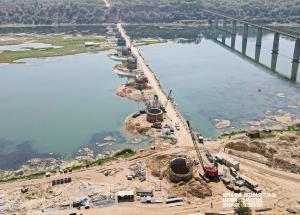 Well Foundation Work in Progress, Mahi River at Kheda District, April 2022