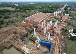 Work in progress at Vapi Station @ Ch. 168 kms, Valsad District July 2022
