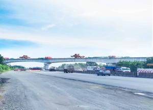 260 m long PSC bridge over NH 48 at Navsari is completed for Mumbai-Ahmedabad Bullet Train Project, August 2024