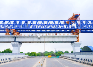 A 40 meter long bridge over Gorwa-Madhunagar Flyover at Vadodara is completed on 23rd July 2024