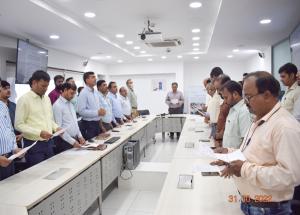 Administering Integrity Pledge at site office, Vadodara
