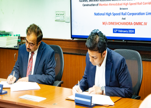 Contract Agreement signed for Design and Construction of Thane Rolling Stock Depot in Maharashtra for Bullet Train Project on 12th February 2024.