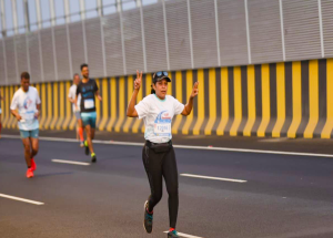 Employees of NHSRCL Mumbai office participated in Sea Bridge Marathon on the Atal Setu_3