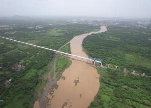 Full Span Girder Erection Completed at Auranga River, Valsad District, August 2023