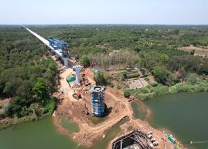 Full Span Girder Launching & Pier Works at Ambika River, Navsari District, June 2023