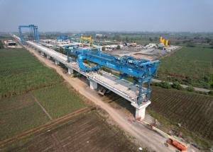 Full Span Girder Launching in Progress at Surat District, December 2023