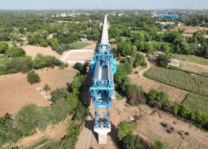 Full Span Girder Launching under progress at Anand District, June 2023