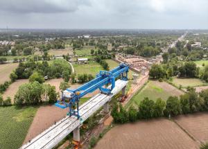 Full Span Girder Launching under progress at Anand District