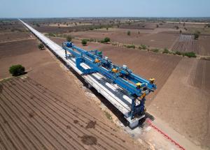 Full Span Girder Launching under progress at Bharuch District, June 2023