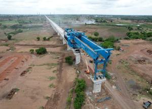 Full Span Girder Launching under progress at Navsari District (2)