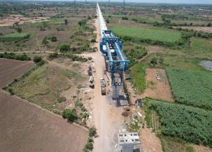 Full Span Girder Launching under progress at Navsari District, June 2023