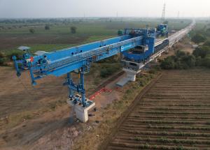 Full Span Girder Launching under progress at Vadodara District, December 2023