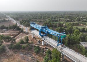 Full Span Girder Launching under progress at Vadodara District, June 2023