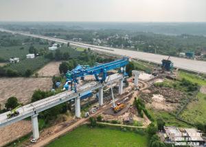 Full Span Girder Launching under progress at Navsari District