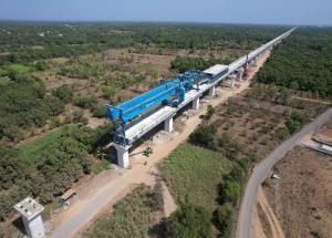 Full Span Girder Launching under progress at Valsad District, June 2023