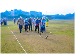 Glimpses of Various sports activities like 100 m sprint race, walkathon and cricket tournament organised at NHSRCL corporate office