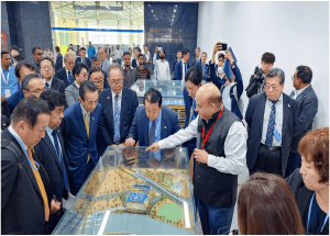 Hon’ble Governor of Shizuoka Prefecture, Japan, led a delegation to the Sabarmati Multi-Modal Hub of the Bullet Train project 1 Dec-2024