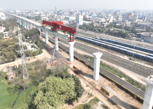 MAHSR Viaduct construction through SBS (Over-slung) method at Ahmedabad District, November 2023 (2)