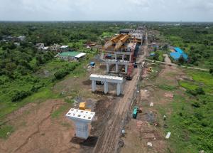 MAHSR Viaduct construction through SBS (Over-slung) method at Navsari District, September 2023