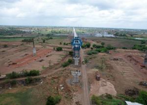 MAHSR Viaduct construction through SBS (Over-slung) method, Surat District (2)