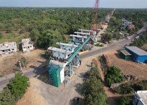 MAHSR Viaduct construction through SBS (Over-slung) method, Valsad District, June 2023