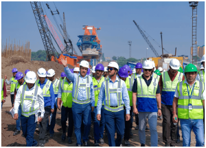 MD-NHSRCL with senior officials, conducted an inspection of site of Bullet Train at BKC  Nov-2024