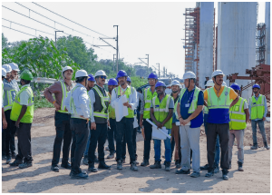 MD-NHSRCL with senior officials, conducted an inspection of various Bullet Train const. sites in Vadodara and Kheda dists.1 Nov-2024