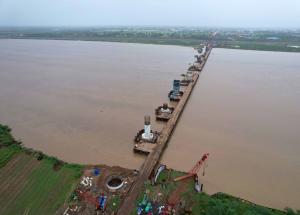 Narmada River bridge construction site, August 2024 (2)