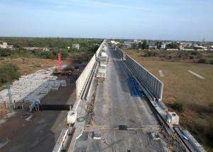 Noise Barrier Erection Work in Progress at Navsari District