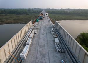 Noise Barrier Works in Progress at Purna River,  Navsari District, December 2023