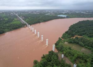 Pier Works at Daman Ganga River, Valsad District, August 2023