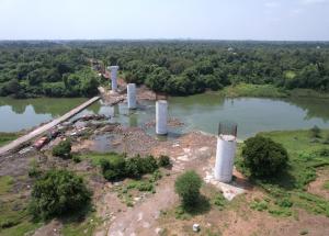 Pier Works at Kharera River, Valsad District, October 2023