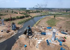 Pier Works at Mindhola River, Navsari District, June 2023