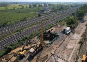 Shinso Pile Work in Progress at Surat District, February 2024