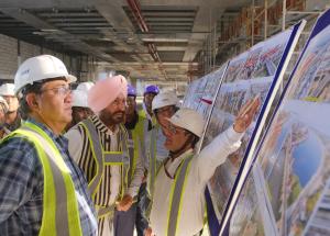 Shri Ravneet Singh Bittu, Minister of State for Railways & Food Processing Industries, visited Ahmedabad Bullet Train station site on 22nd Feb 2025
