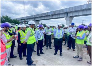 Shri Vivek Kumar Gupta, MD of NHSRCL inspected various bullet train sites in Surat on 28 June 2024
