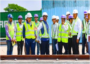 Shri Vivek Kumar Gupta, MD/NHSRCL & Director (Works), along with senior officials, inspected various bullet train construction sites in Surat on 19th March 2025