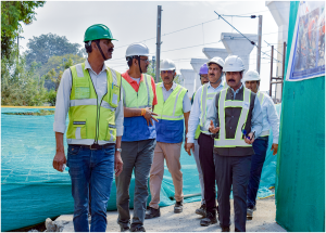 Shri Vivek Kumar Gupta, MD/NHSRCL visited various construction sites in Vadodara and Anand on February 19, 2025