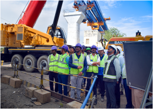 Shri Vivek Kumar Gupta, MD/NHSRCL visited various construction sites in Vadodara and Anand on February 19, 2025